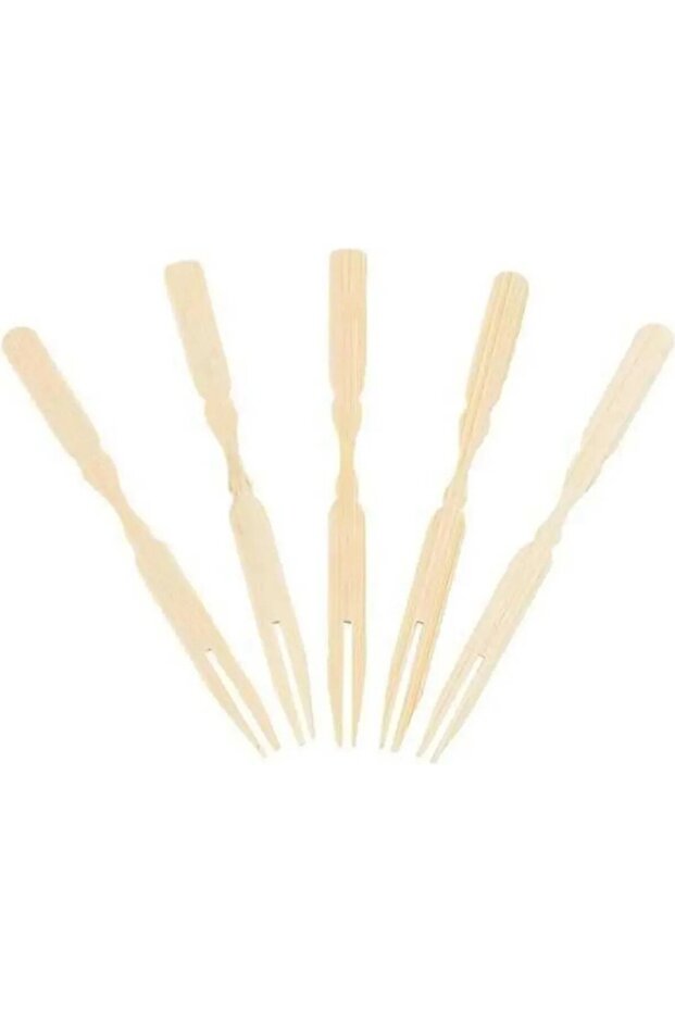 Bambu Cips Çatalı 9 cm 100 Adet - 1