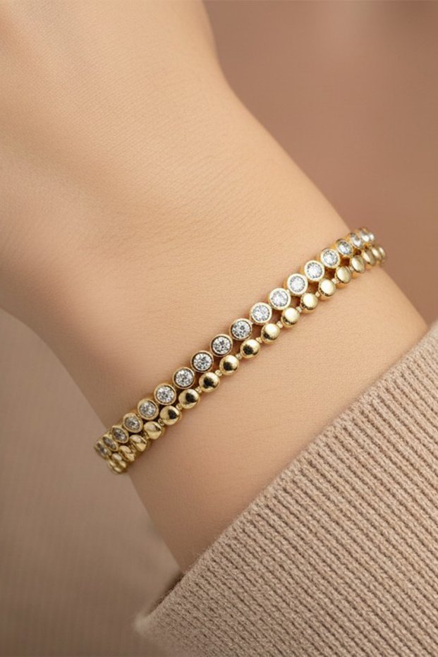 Style Pearl/Xuping Jewelry Double Stone Waterway Bracelet
