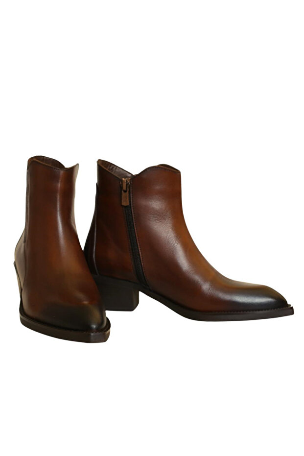 Taba Deri Kadın Western Bot - 2