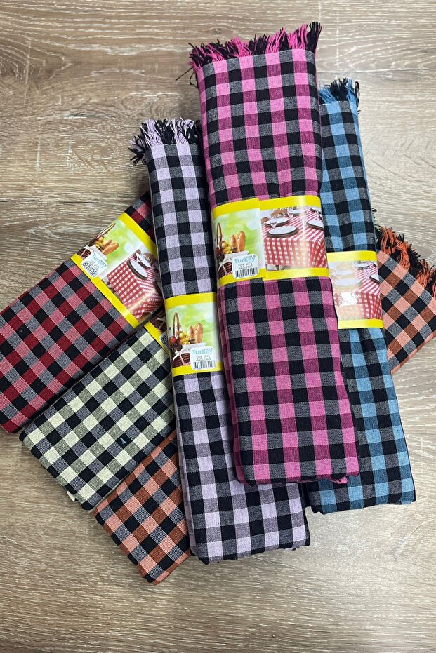 بنقش مربعات قماش مفرش طاولة، مفرش نزهة بنمط مربعات صغيرة، نمط بوتيكارا مفرش طاولة - 3