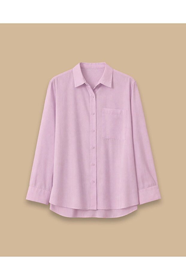 Oversize Basic Keten Gömlek - 6