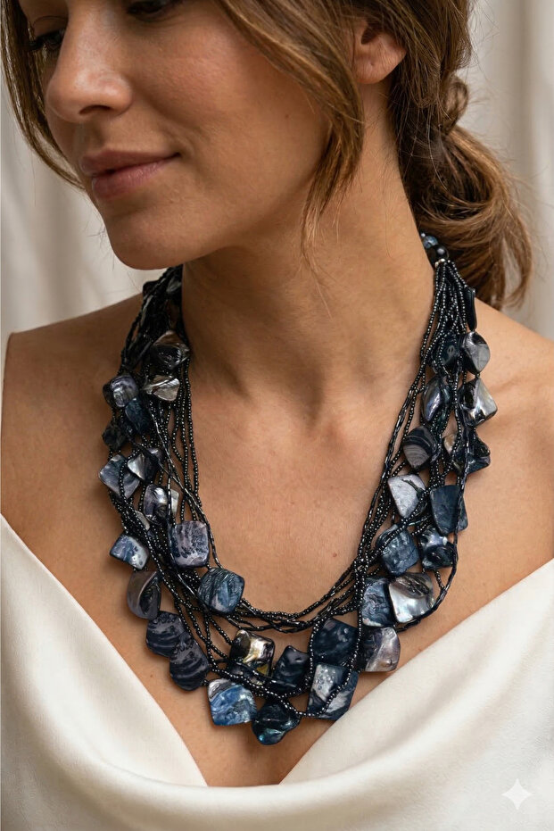 Sedef Naturalized Multi Bead Necklace