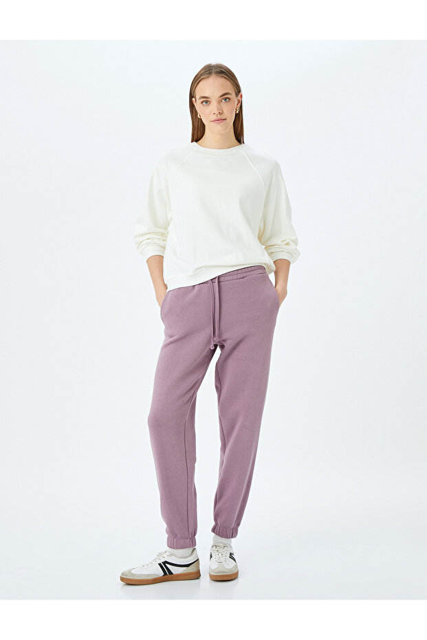 Raster High Waist Lace up Pocket Jogger Sweatpants