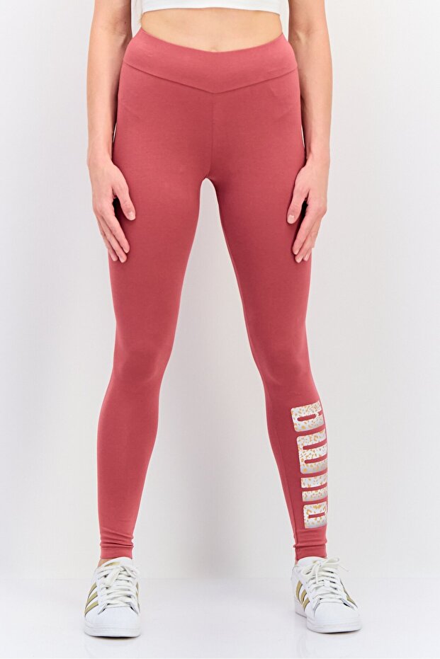 Women Sportswear Fit Pull On Training Leggings, Old Rose