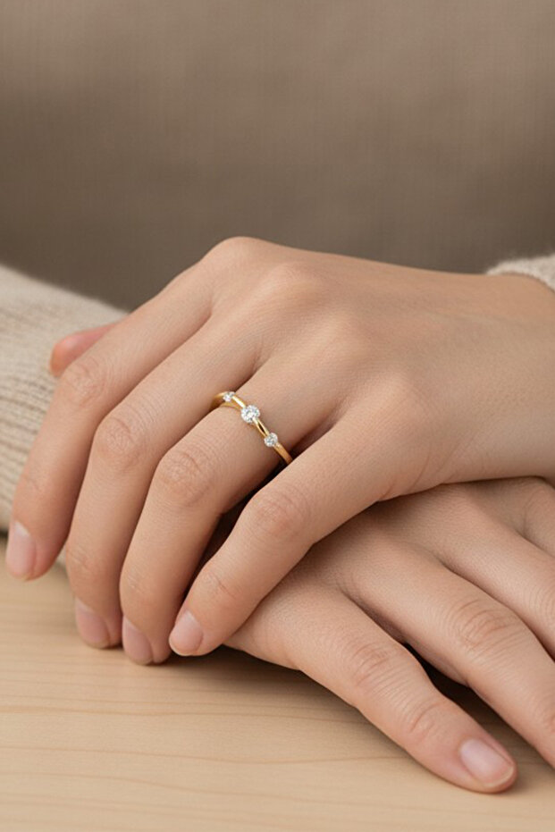 Style Pearl/Xuping Jewelry Asymmetric Drop Zircon Stone Ring