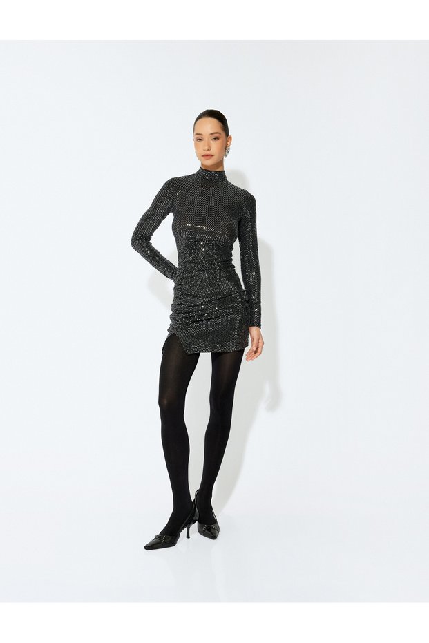 Women's Silver Sequins Mini Dress
