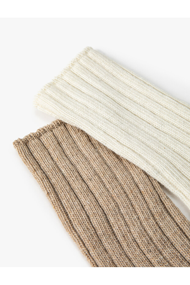2er-Set Socken mit mehrfarbiger Textur - 3