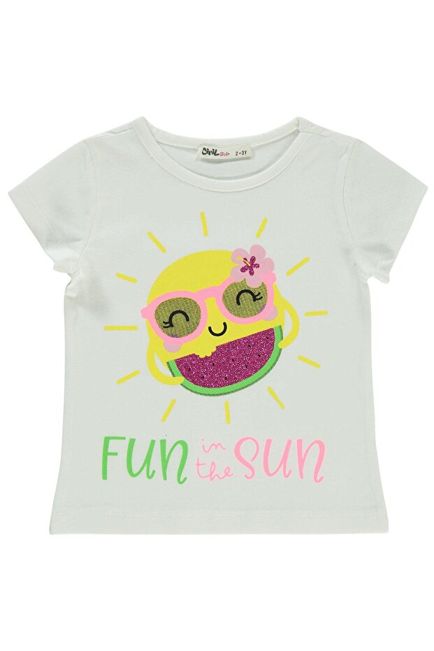 Girl's T-shirt 2-5 Years Ecru