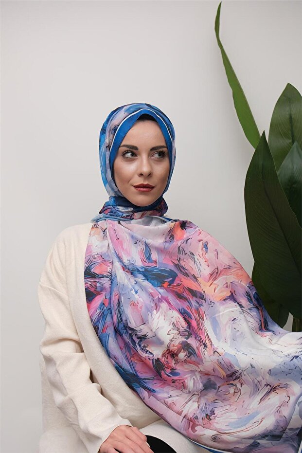 Abstrack Lines Patterned Digital Soft Shawl - 1