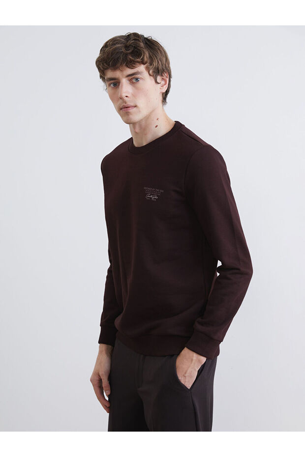 Rmz Gi̇yi̇m Farkiyla Zero Roba Collar Printed Men's Thick Sweatshirt