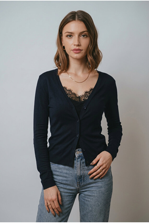 BASİC TRİKO HIRKA BLUZ - 1