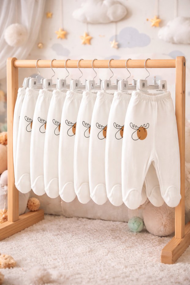 8-Piece Baby Pajama Set with Booties 0-3 Months