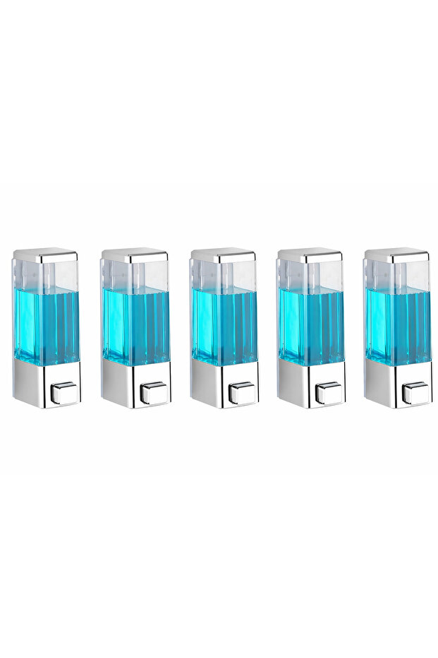 Wall Mounted Manual Liquid Soap Dispenser 5 Pcs Adhesive and Screw-On Non-Spill Soap Dispenser 350 ml V-1