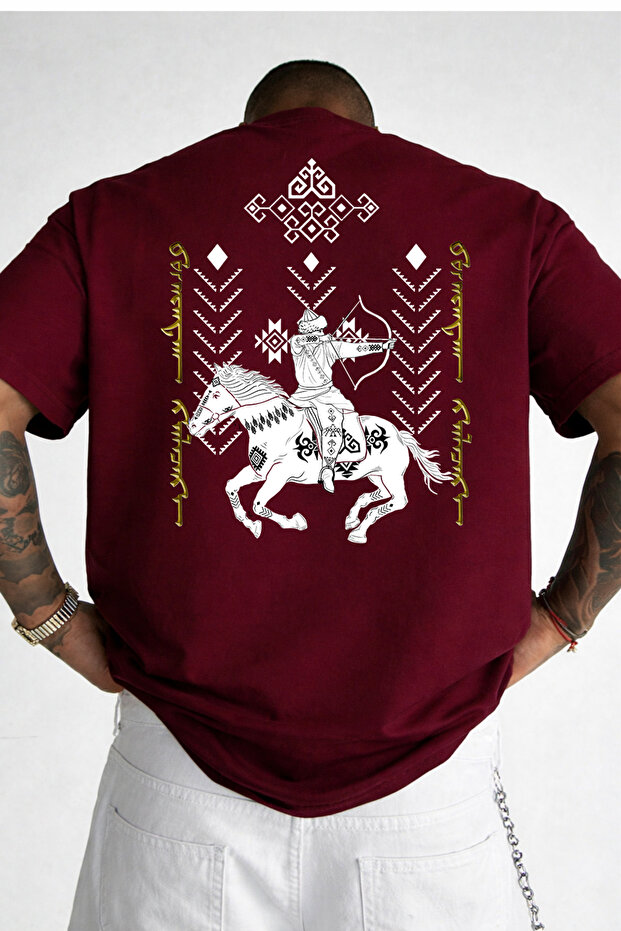 VEK Oversize T-Shirt Uygur Harfleri Özel Tasarım