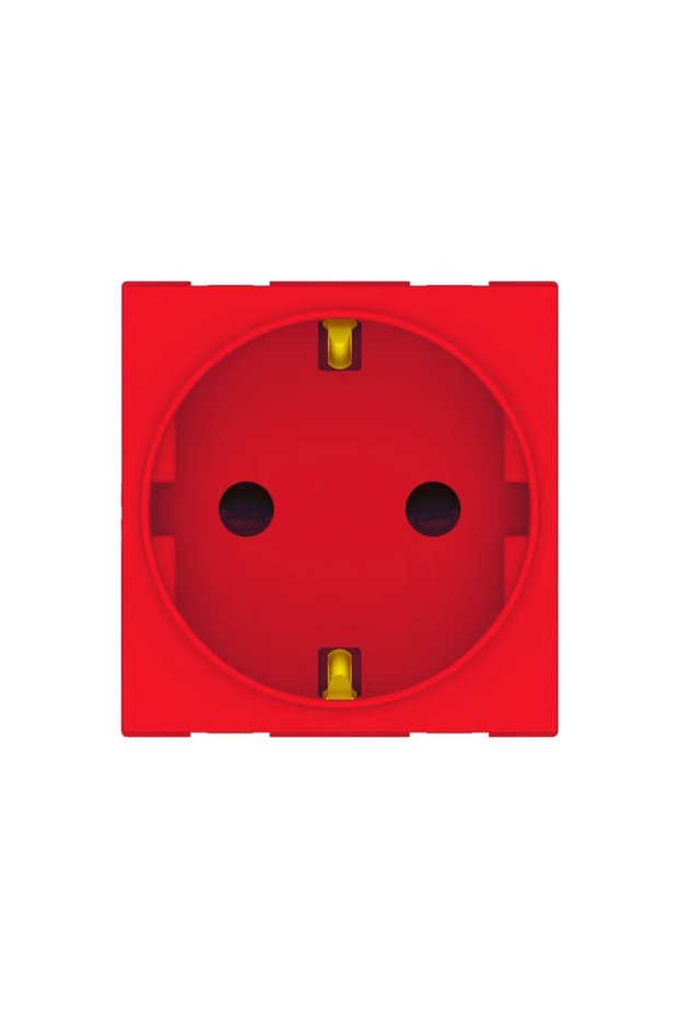 Schuko socket for 2 Himel modules, IP20, red