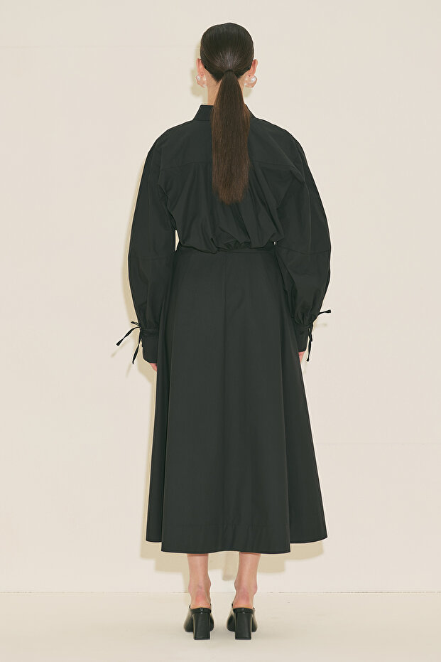 LABECA BAĞLAMALI GÖMLEK SİYAH - 8