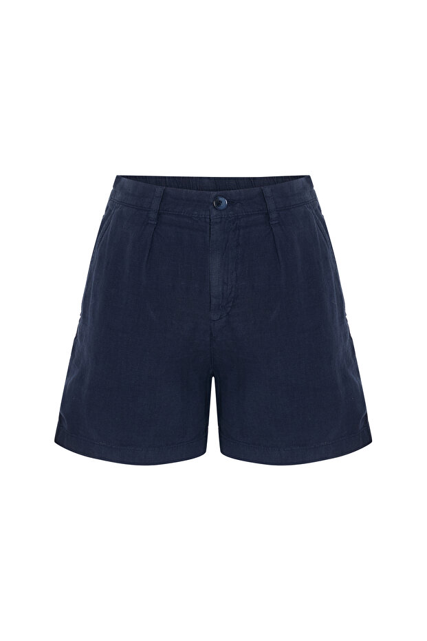 REGULAR FIT KETEN KISA ŞORT - 4