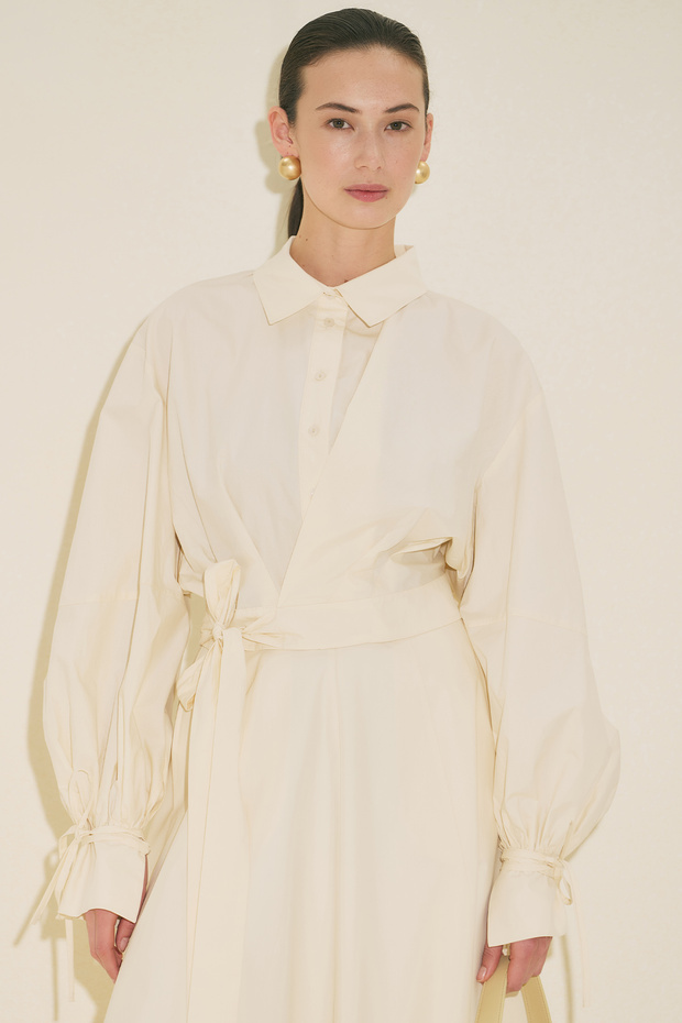 LABECA BAĞLAMALI GÖMLEK VANİLYA - 1