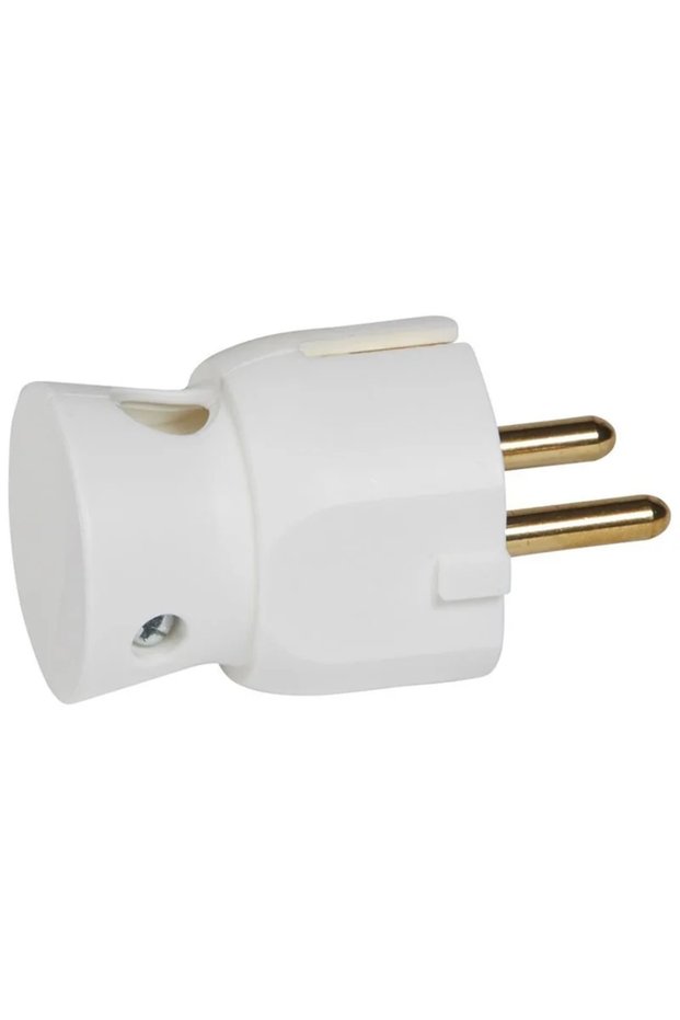 Legrand schuko plug, with grounding, plastic, white