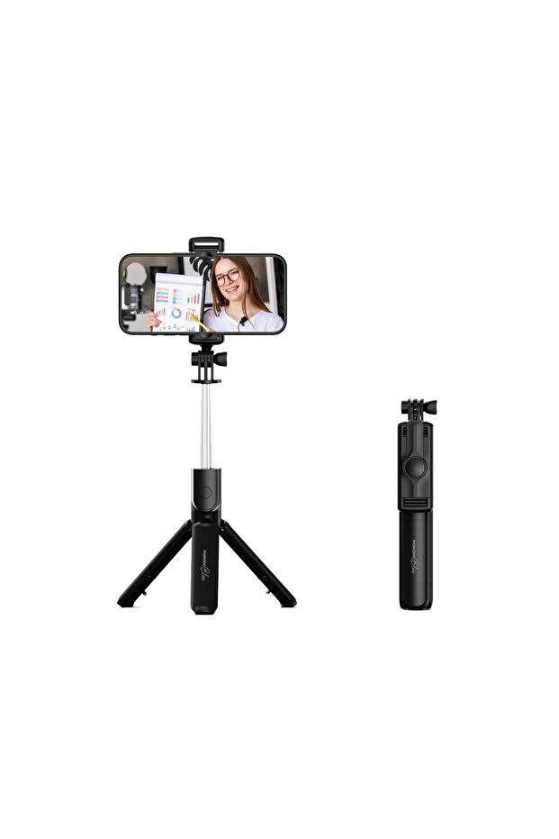 Flexi Tripod Selfie Stick with Bluetooth Remote, Foldable Tripod, 360° Rotation, 67.8cm