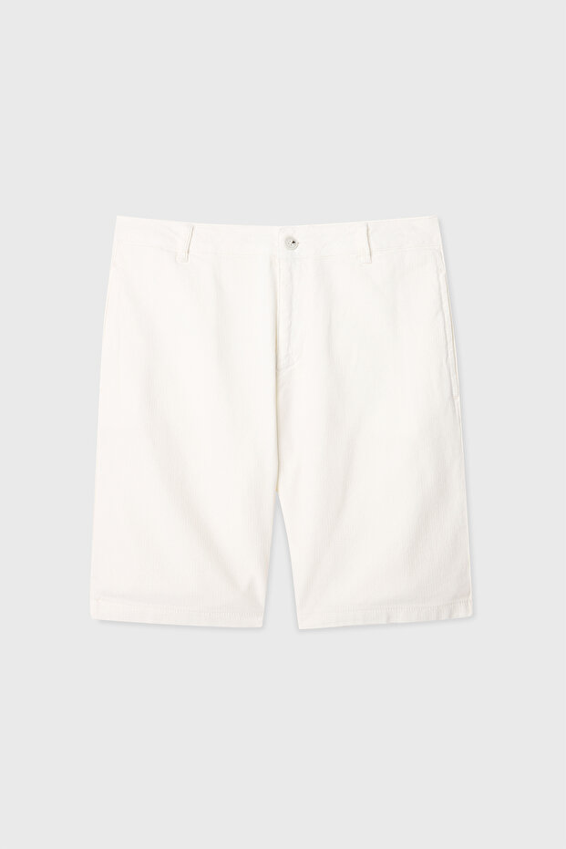 Men's Off-White Straight Fit Chino Shorts