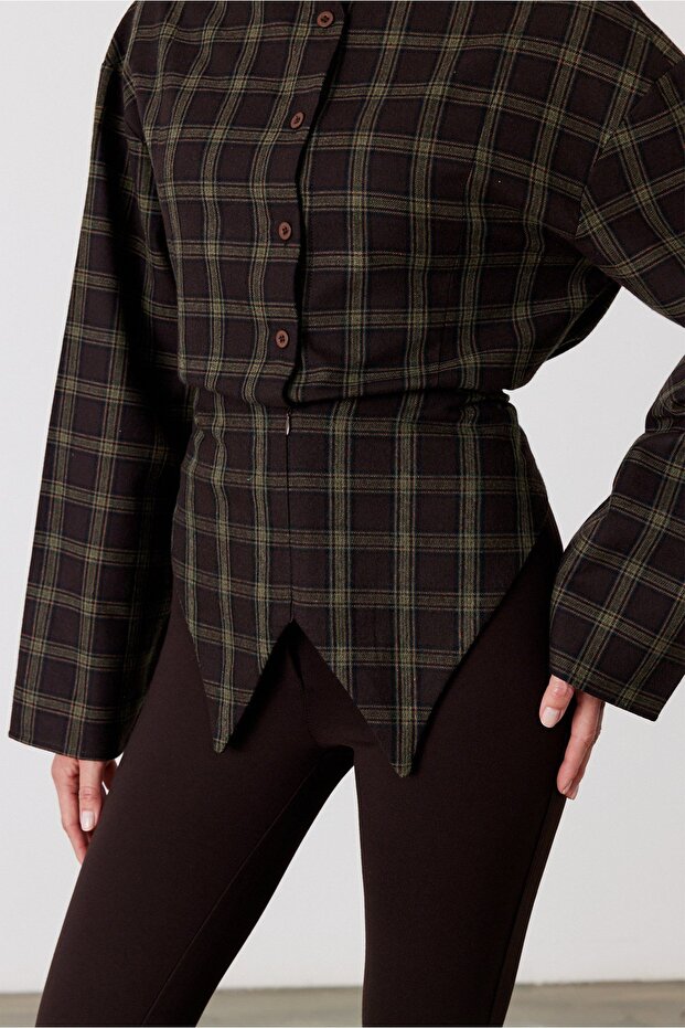 Clair Ekose Gömlek Yeşil - 8