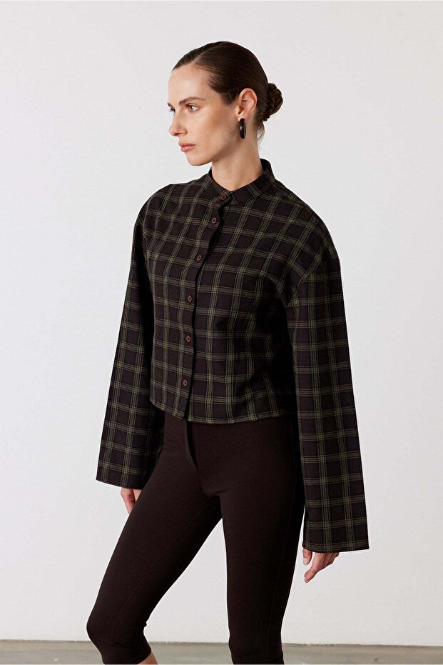 Clair Ekose Gömlek Yeşil - 6