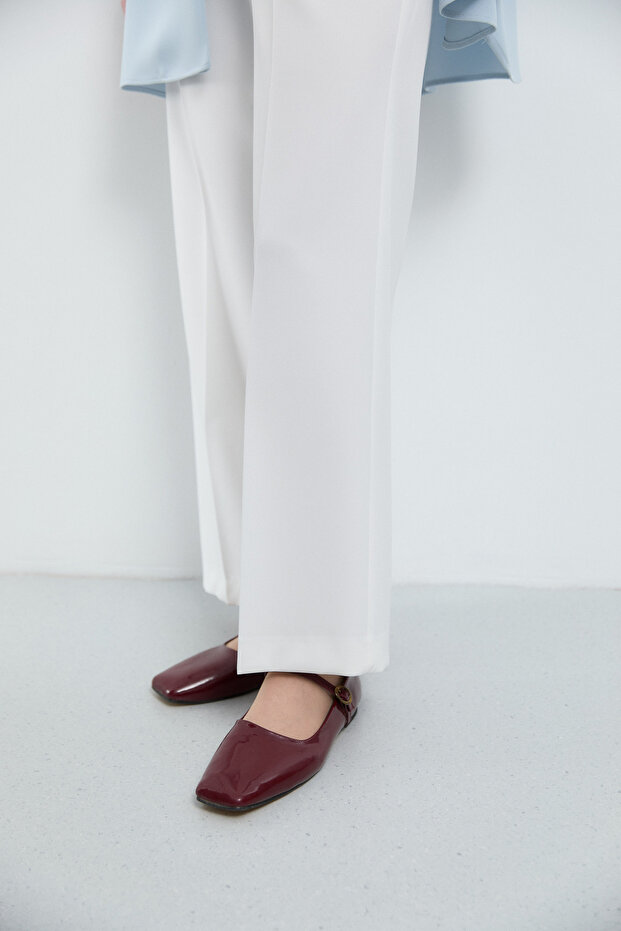 Belden Yarım Lastikli Basic Pantolon - Ekru - 4