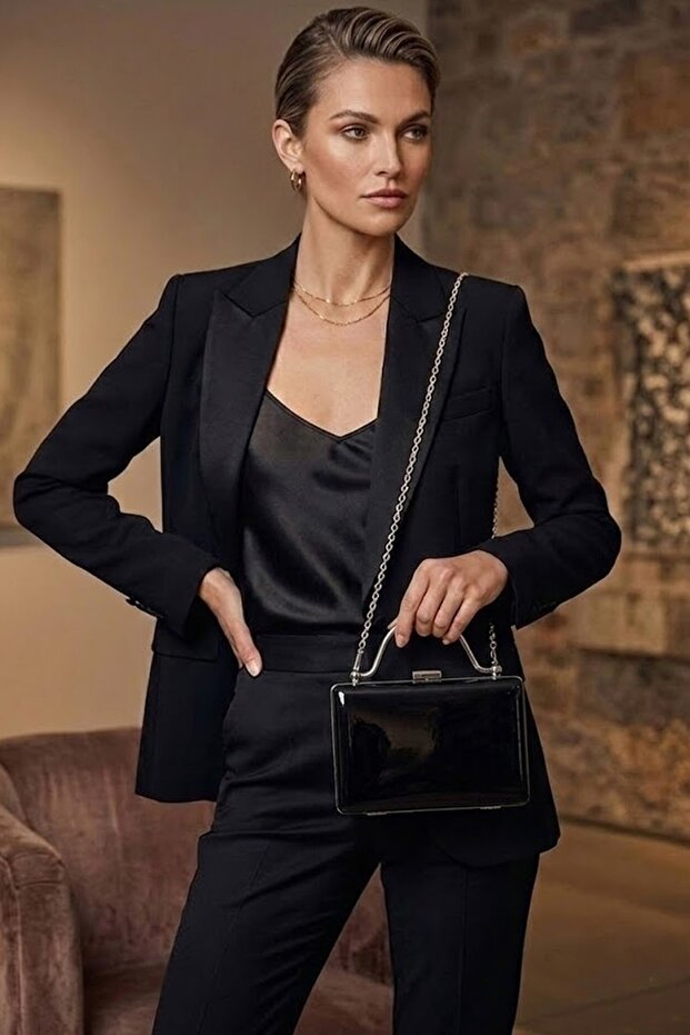 Varol 749 Skin Women's Evening Dress Bag Black