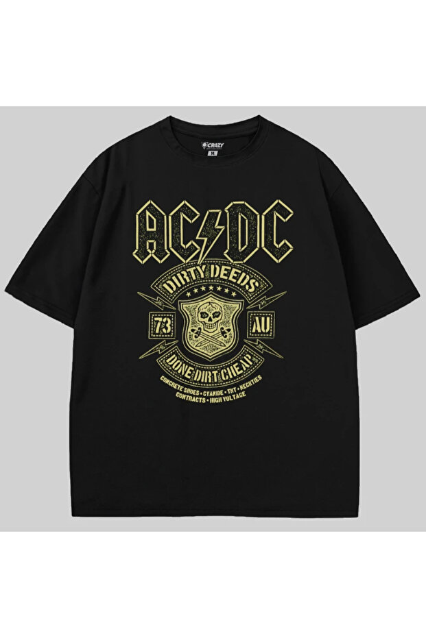 تي شيرت Acdc Dirty Deeds Done Dirt Cheap كبير الحجم