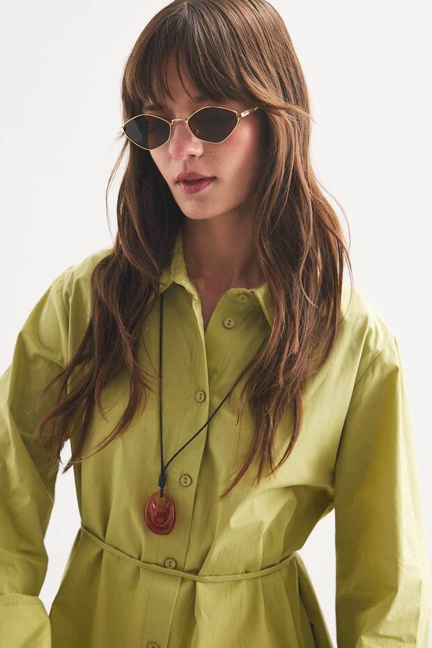 Kalın Manşetli Olive Gömlek - 6