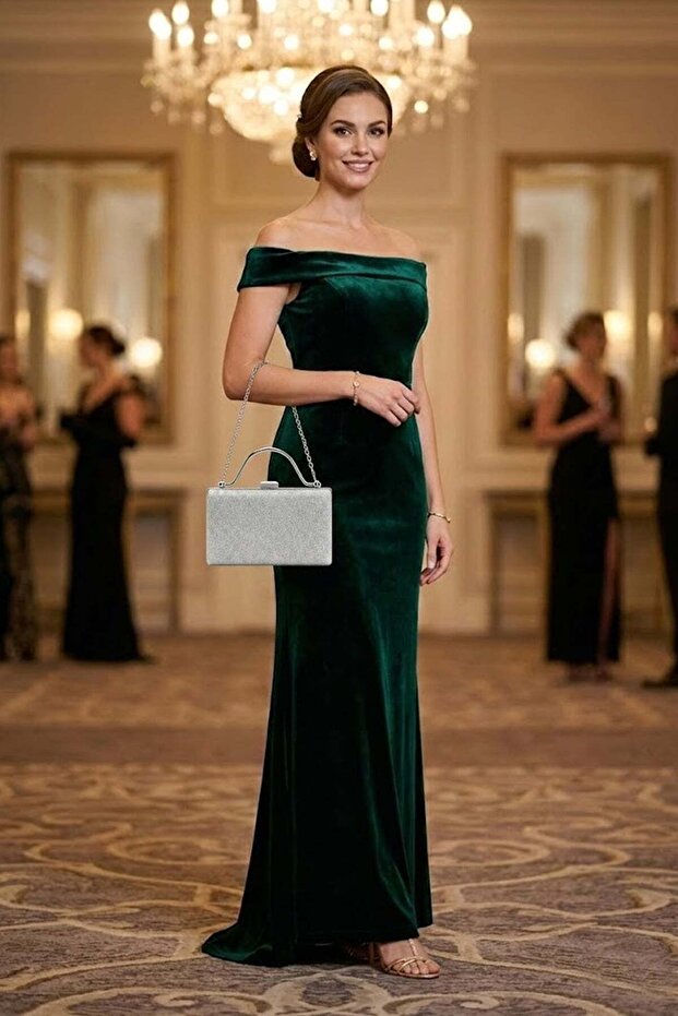 Varol 749 Lazer Women's Evening Dress Bag Silver