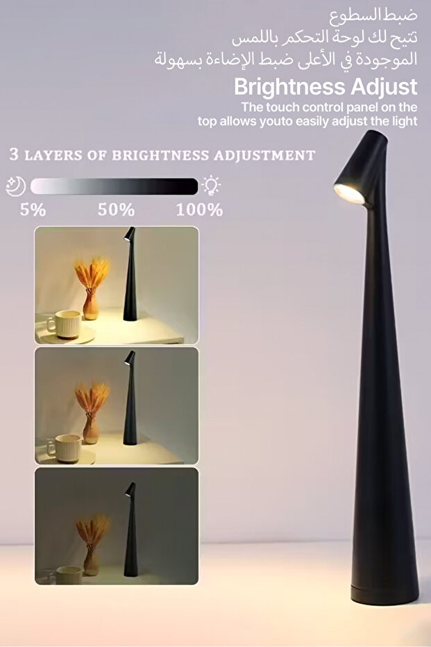 Rechargeable Desk Lamp - 3 Lighting Modes - Suitable for Cafes, Homes, and Bars - Plus Edition - 6