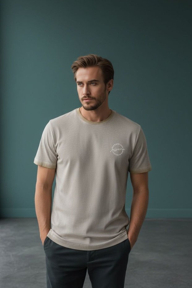 Men's Basic T-Shirt Slim Fit Crew Neck Pack of Cotton Comfortable Casual T-Shirt Mustard Color-179