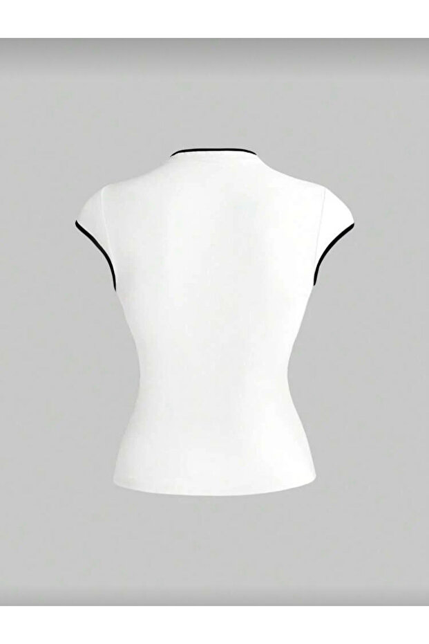 Colar Ejder Baskılı Çin Düğmeli Bluz - 2