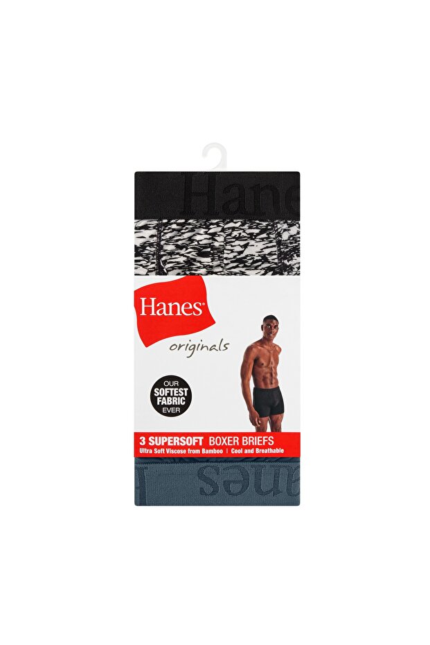 Originals SuperSoft Boxer Briefs, Viscose from Bamboo Men's Underwear, Solids & Prints, 3-Pack