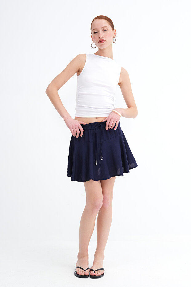 Belden İp B Tie-Detail Short Skirt Ş16072-L7