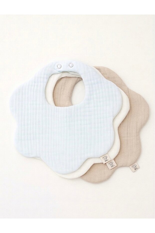 3-Piece 100% Cotton Organic 8 Layer Muslin Baby Food Bib / Drool Bib / Collar