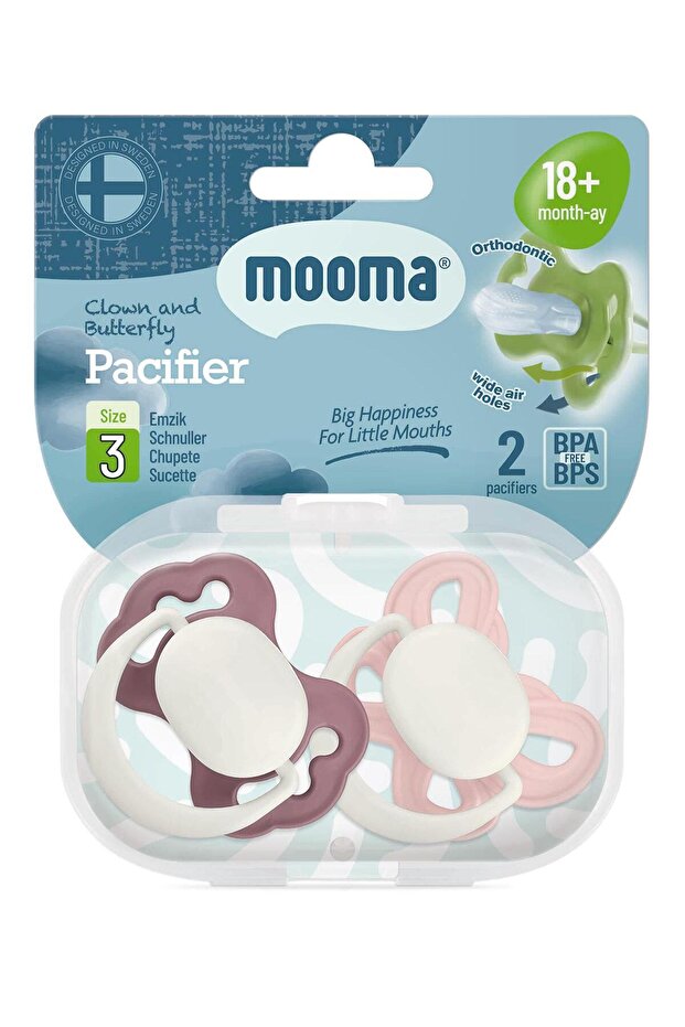 Clown and Butterfly Pacifier No:3 - Pink