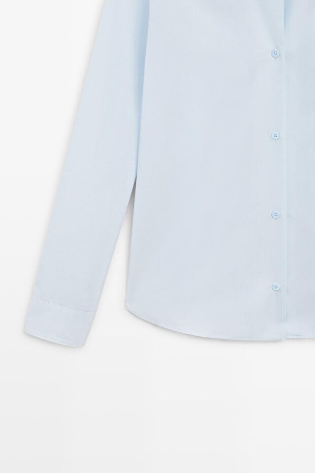 Pamuklu poplin gömlek - 7