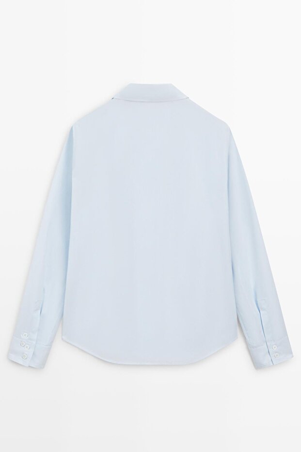 Pamuklu poplin gömlek - 8