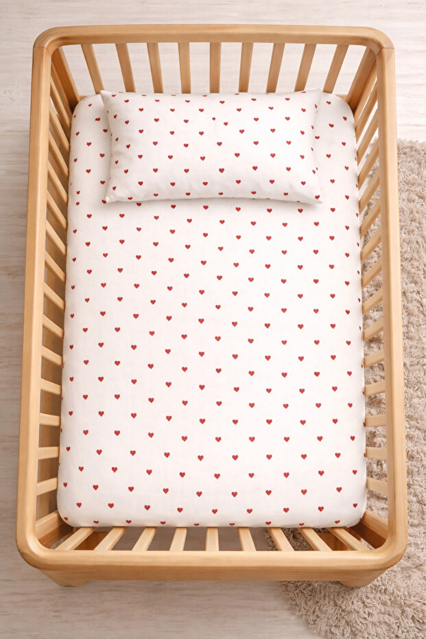 100% Cotton Elastic Baby Bed Sheet I + Pillowcase | Park Bed 60X120 70X110 70X120 Compatible