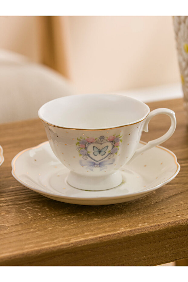 Renkli̇mağazadan Mixed Butterfly B Printed Porcelain Coffee Cup Set for 2 People 90 ml