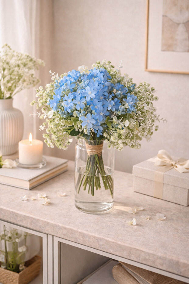 Decorative Artificial Flower Bouquet – Spring Arrangement | Living Room, Console and Table Decoration