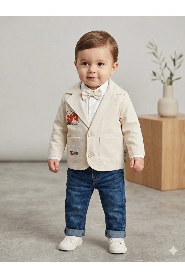 Baby Boy 3-Piece Set with Blazer Jacket and Jeans