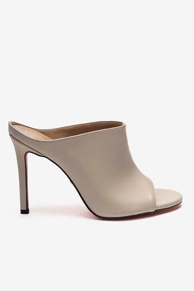 Beige Skin Women's Open Toe Red Sole Stiletto Heel U t Slipper Melody