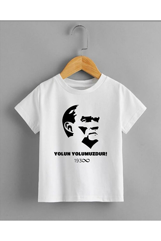 Atatürk Printed Crewneck 100% Pa Cotton Short Sleeve Children's T-Shirt