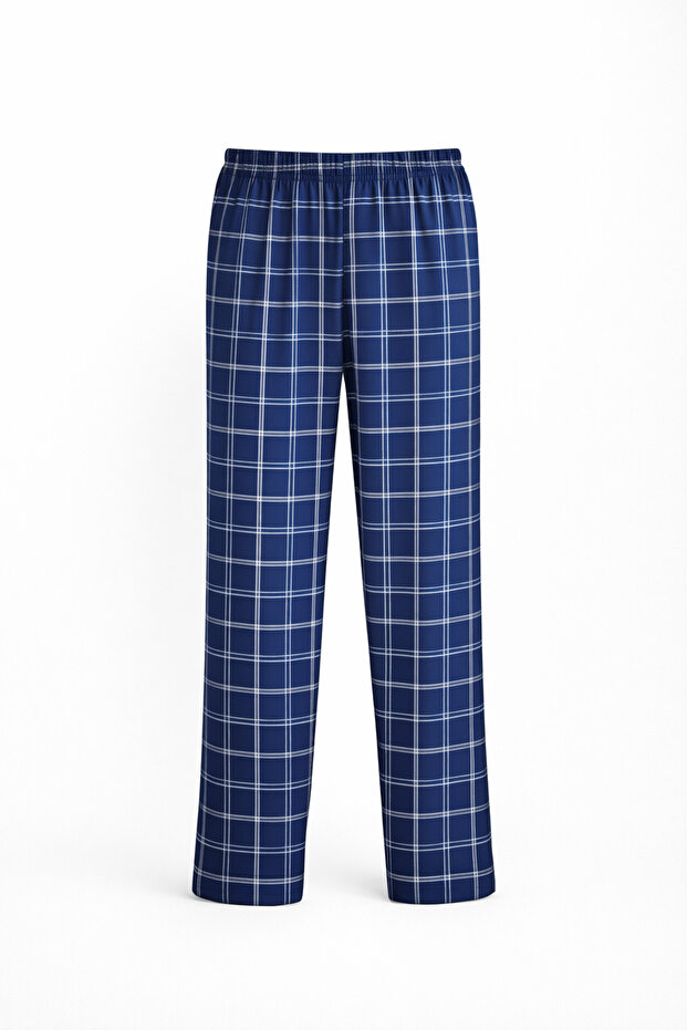 Men's 100% Natural Organic Cotton Plaid / Checked Pocketed Quality Pajama Bottoms