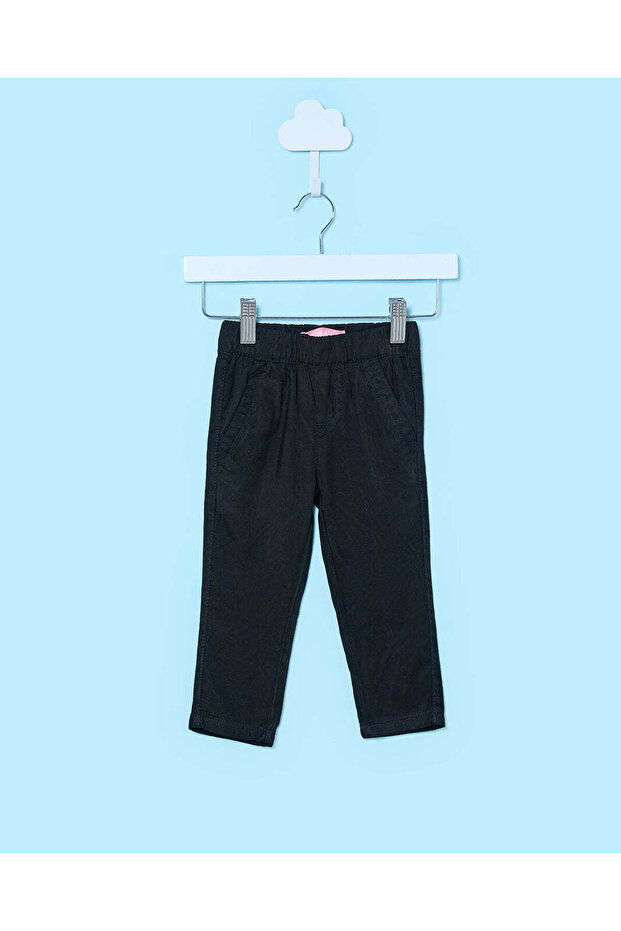 Infant Girls Black Plain Jeans
