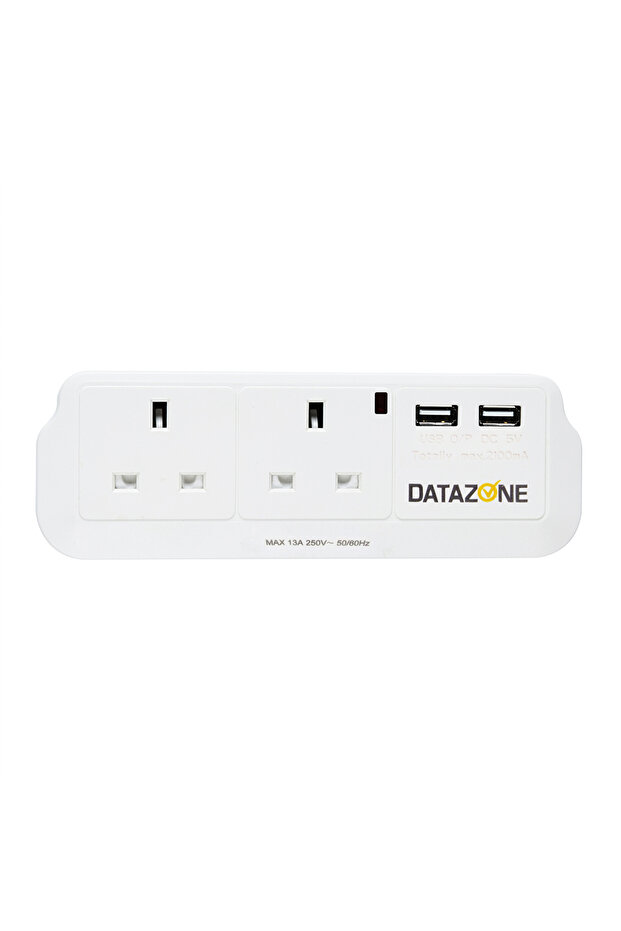 محول طاقة ثنائي الاتجاه + مزود بمدخلين USB لون أبيض رقم الموديل DZ-PS02